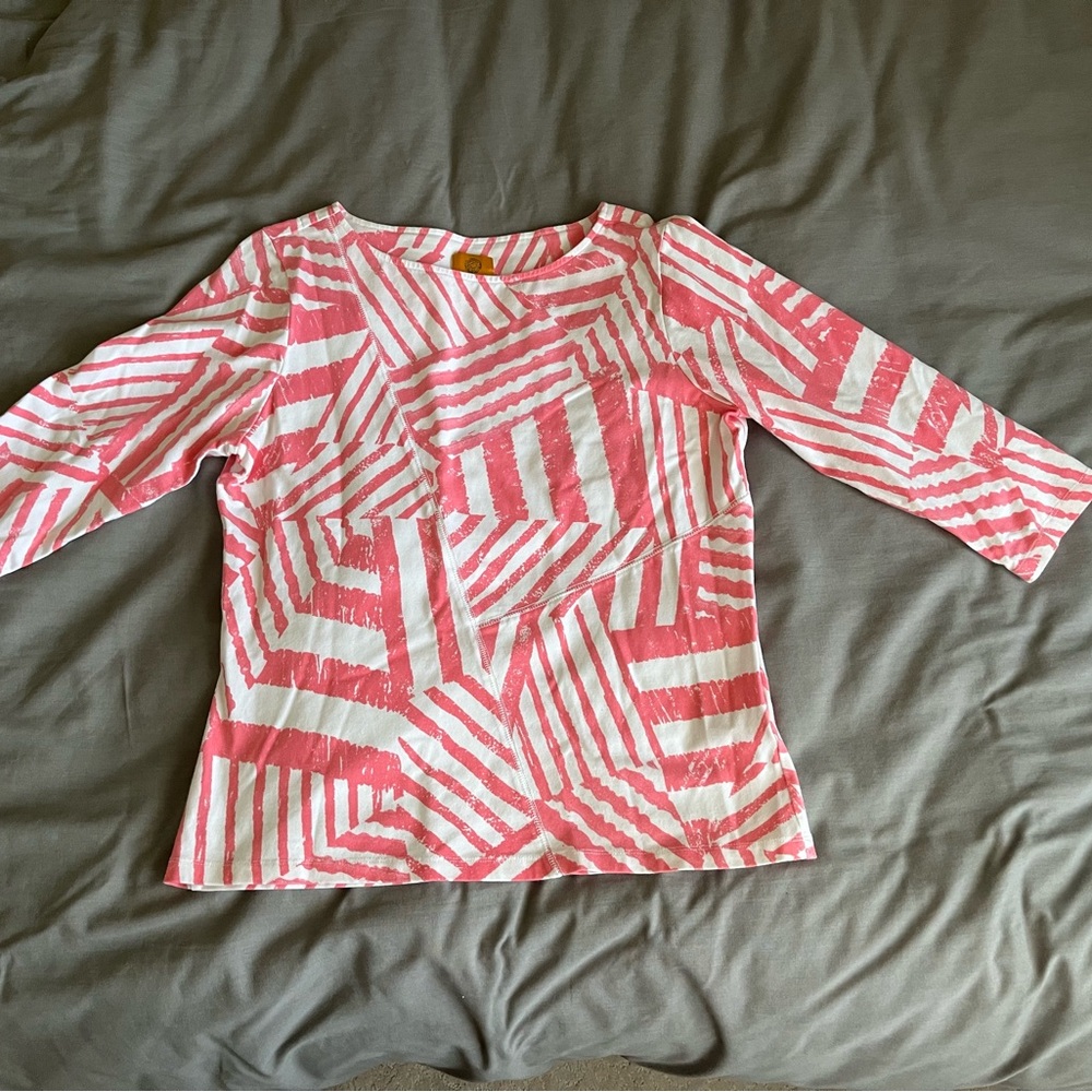 Ruby Rd. Pink and White Striped Top
